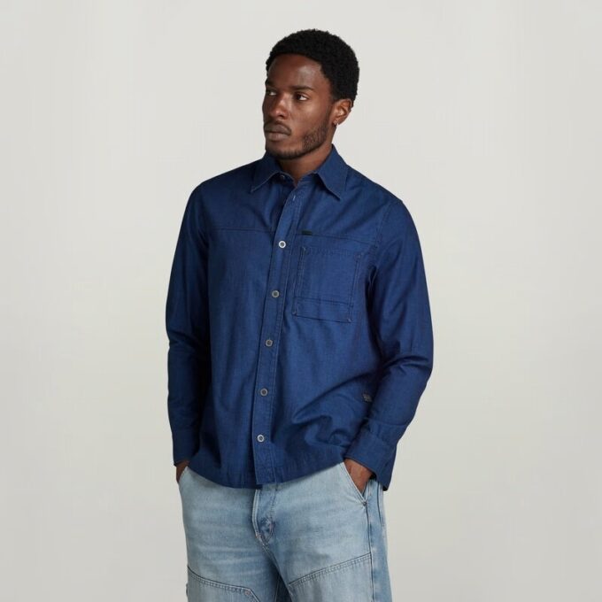 1-ficks vanlig denimskjorta 1-ficks vanlig denimskjorta
