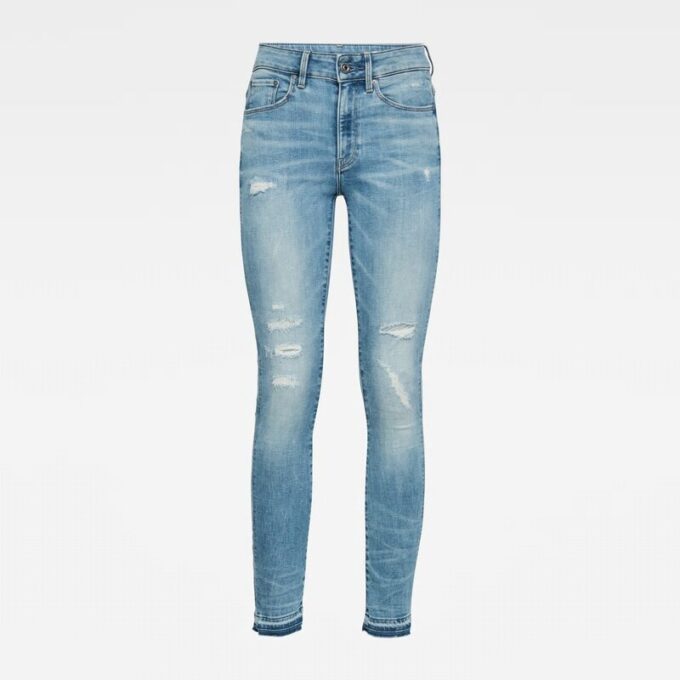 3301 Höga Skinny Jeans med Rivna Kanter och Ankel 3301 Höga Skinny Jeans med Rivna Kanter och Ankel