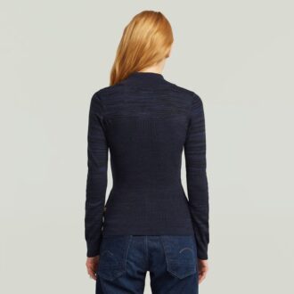 3D Biker Knit Slim Full Zip Stickad