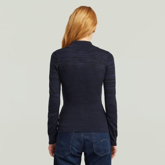 3D Biker Knit Slim Full Zip Stickad 3D Biker Knit Slim Full Zip Stickad