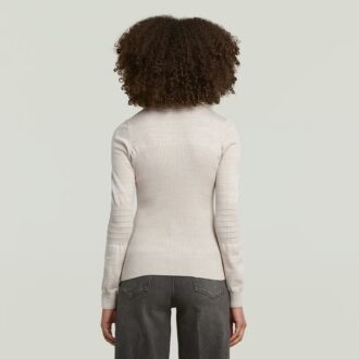 3D Biker Knit Slim Full Zip Stickad
