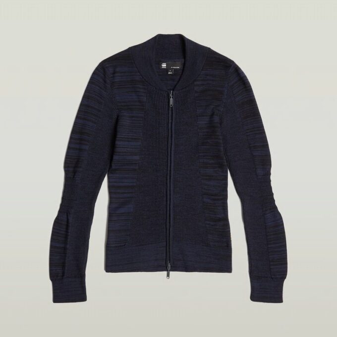 3D Biker Knit Slim Full Zip Stickad 3D Biker Knit Slim Full Zip Stickad