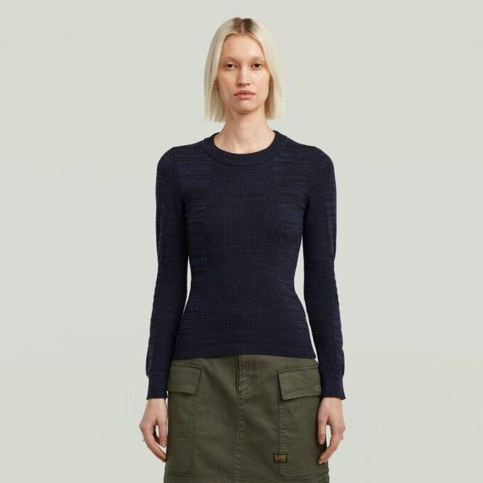 3D Biker Stickad Slim Pullover 3D Biker Stickad Slim Pullover