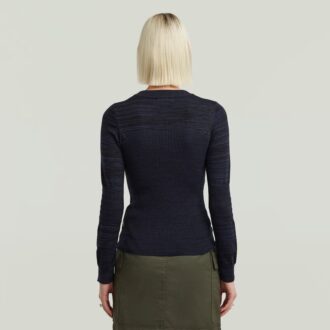 3D Biker Stickad Slim Pullover
