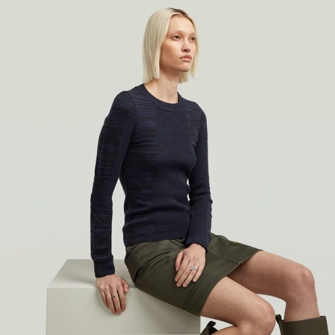 3D Biker Stickad Slim Pullover 3D Biker Stickad Slim Pullover