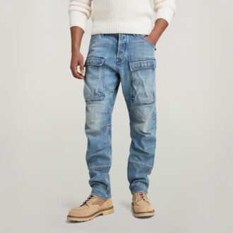 3D Raka Avsmalnande Denim Cargobyxor