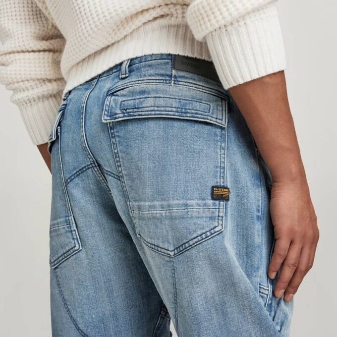 3D Raka Avsmalnande Denim Cargobyxor 3D Raka Avsmalnande Denim Cargobyxor