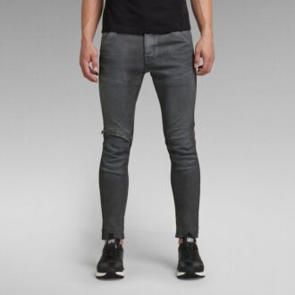 5620 3D Dragkedja Knä Skinny Jeans