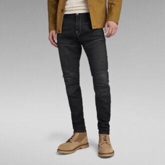 5620 3D Dragkedja Knä Skinny Jeans