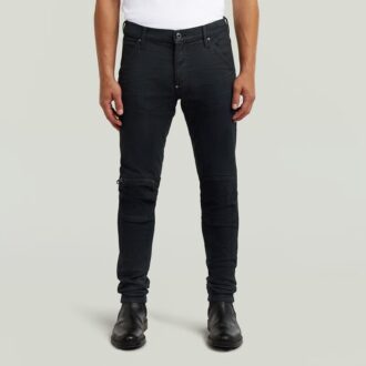 5620 3D Dragkedja Knä Skinny Jeans