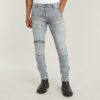 5620 3D Dragkedja Knä Skinny Jeans