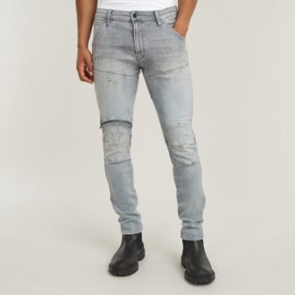 5620 3D Dragkedja Knä Skinny Jeans