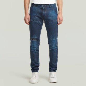 5620 3D Dragkedja Knä Skinny Jeans