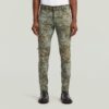 5620 3D Dragkedja Knä Skinny Jeans