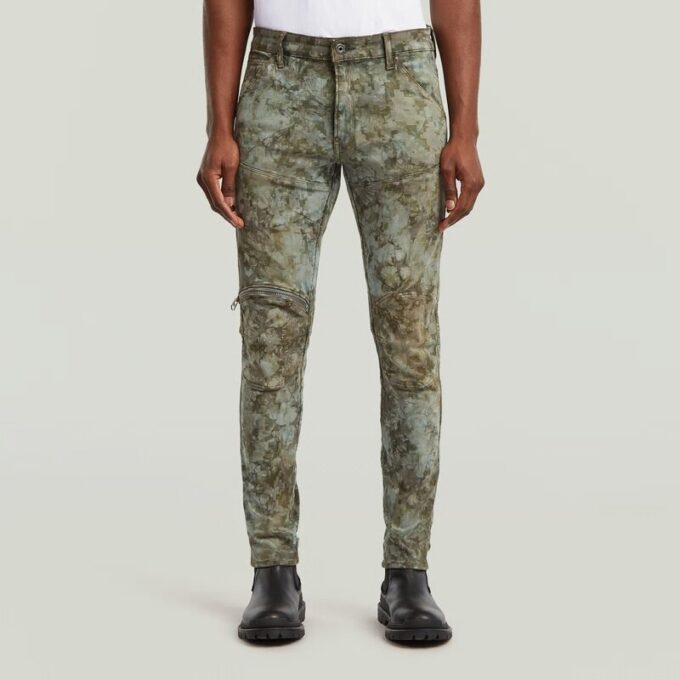 5620 3D Dragkedja Knä Skinny Jeans
