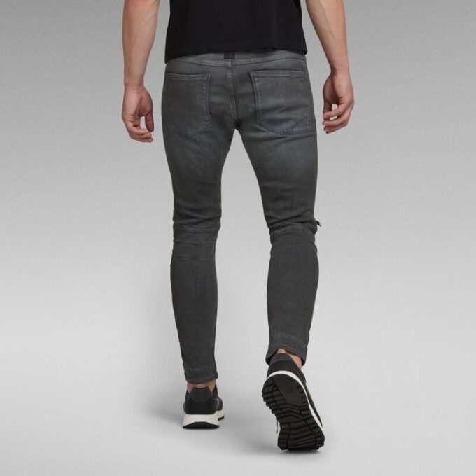 5620 3D Dragkedja Knä Skinny Jeans