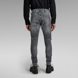 5620 3D Dragkedja Knä Skinny Jeans