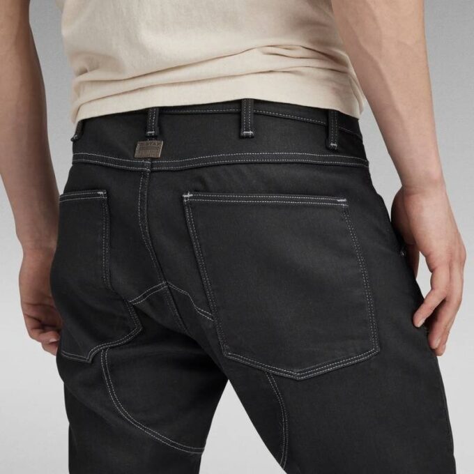 5620 3D Dragkedja Knä Skinny Jeans