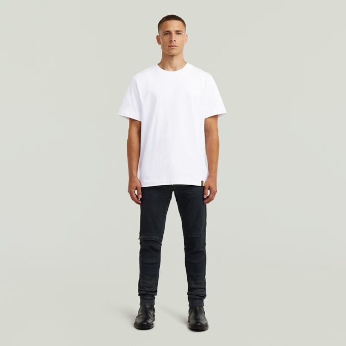 5620 3D Dragkedja Knä Skinny Jeans
