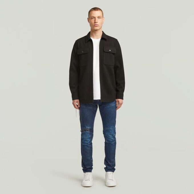 5620 3D Dragkedja Knä Skinny Jeans