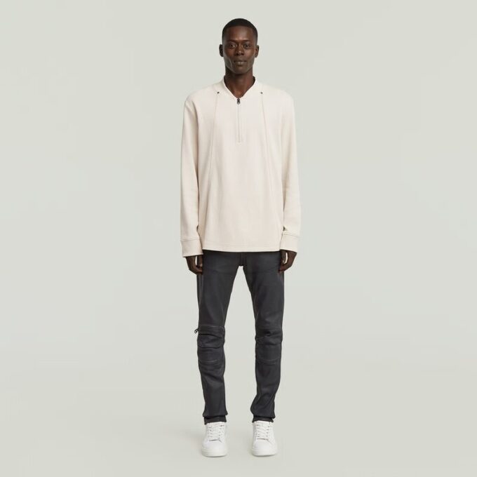 5620 3D Dragkedja Knä Skinny Jeans