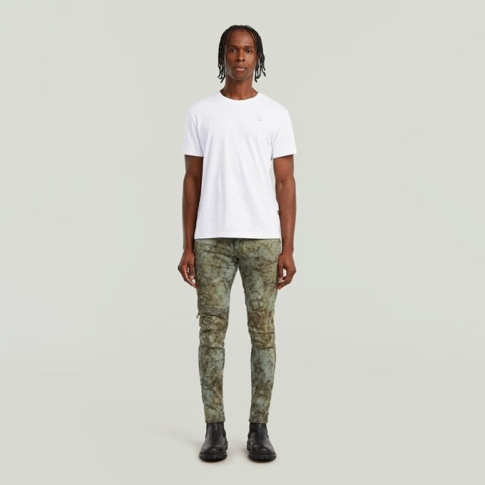 5620 3D Dragkedja Knä Skinny Jeans