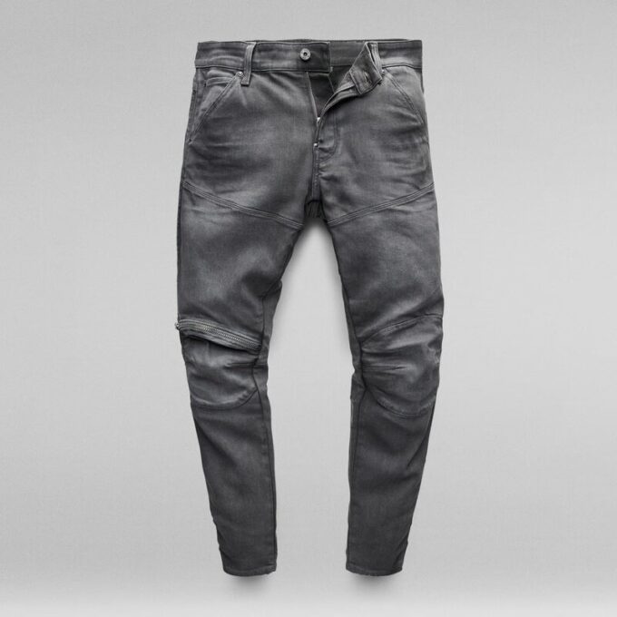 5620 3D Dragkedja Knä Skinny Jeans