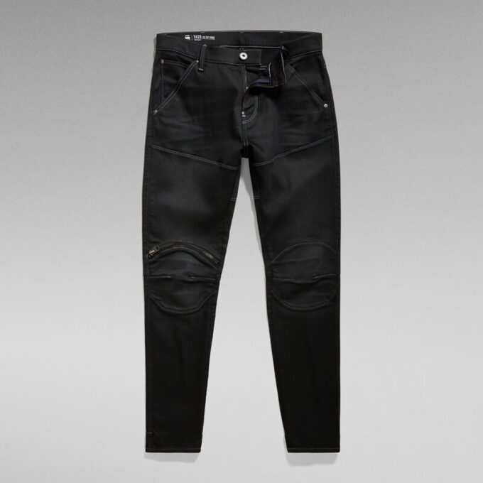 5620 3D Dragkedja Knä Skinny Jeans