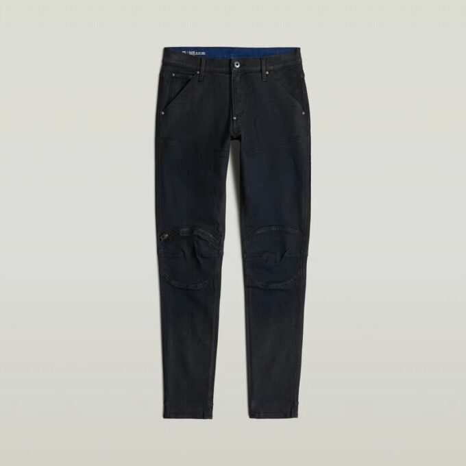 5620 3D Dragkedja Knä Skinny Jeans