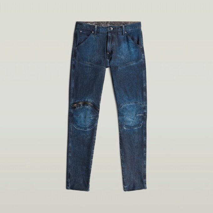 5620 3D Dragkedja Knä Skinny Jeans