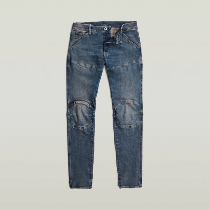 5620 3D Dragkedja Knä Skinny Jeans