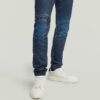 5620 3D Dragkedja Knä Skinny Jeans