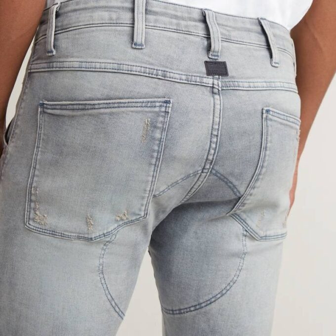 5620 3D Dragkedja Knä Skinny Jeans