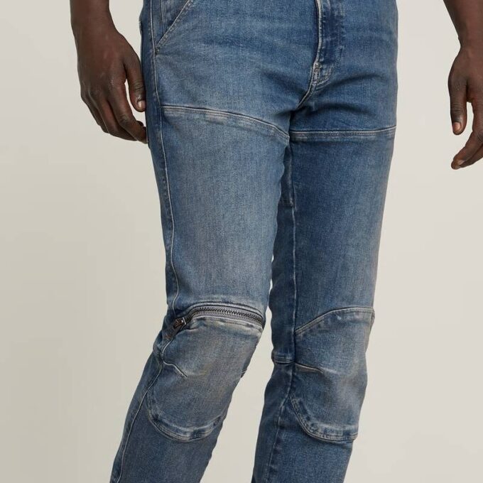 5620 3D Dragkedja Knä Skinny Jeans