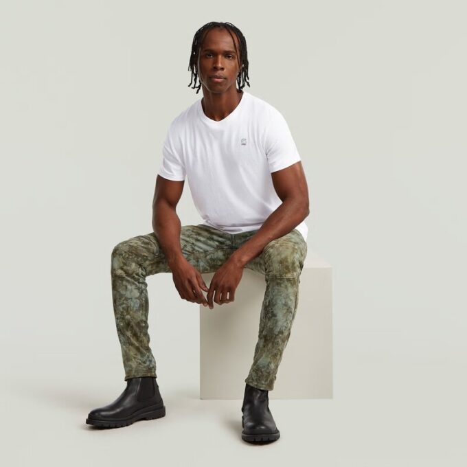 5620 3D Dragkedja Knä Skinny Jeans