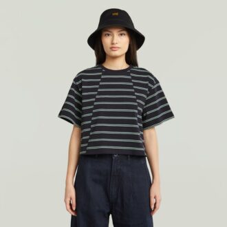 A-linjeformad randig boxig t-shirt