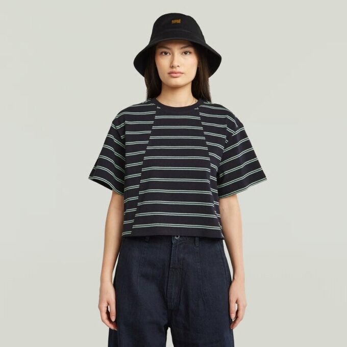 A-linjeformad randig boxig t-shirt A-linjeformad randig boxig t-shirt