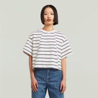 A-linjeformad randig boxig t-shirt