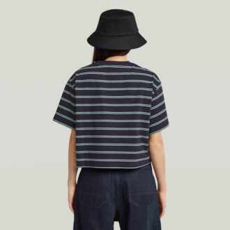 A-linjeformad randig boxig t-shirt