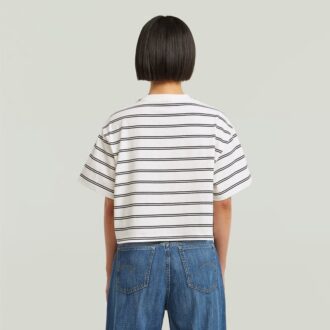 A-linjeformad randig boxig t-shirt