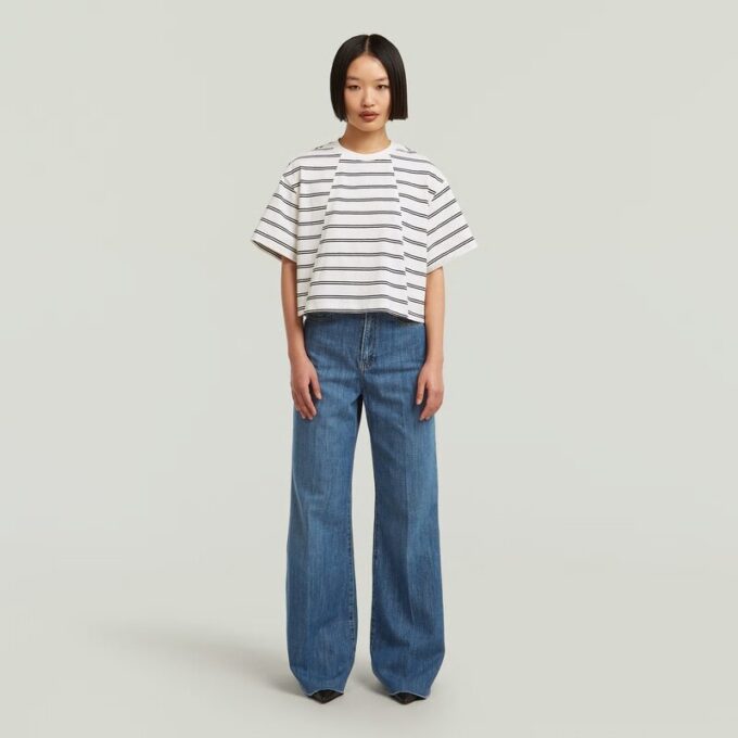 A-linjeformad randig boxig t-shirt A-linjeformad randig boxig t-shirt