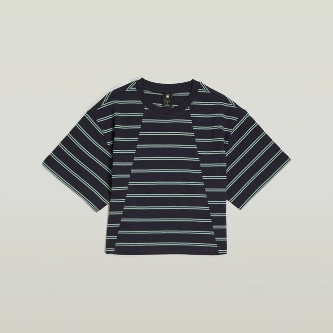 A-linjeformad randig boxig t-shirt A-linjeformad randig boxig t-shirt