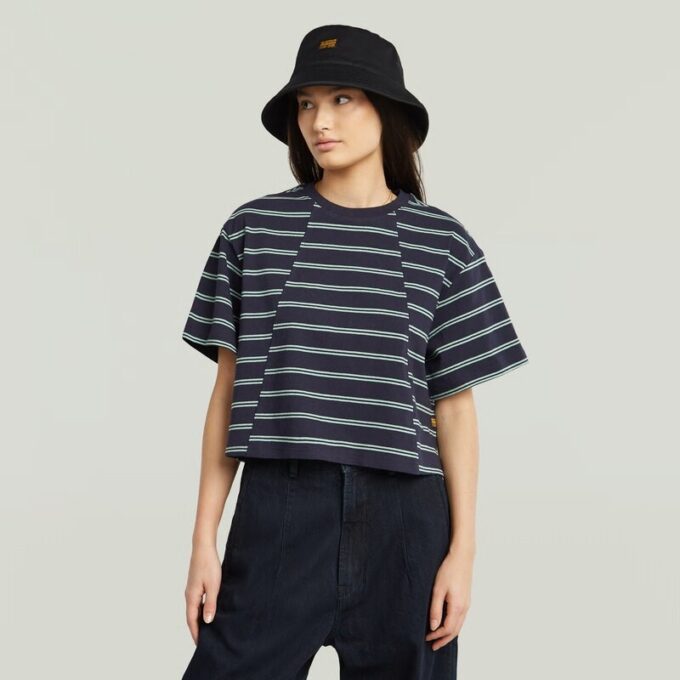 A-linjeformad randig boxig t-shirt A-linjeformad randig boxig t-shirt