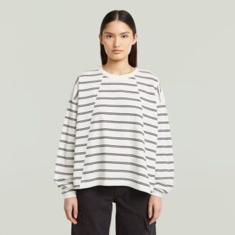 A-linjeformad randig överdimensionerad t-shirt