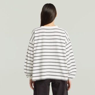 A-linjeformad randig överdimensionerad t-shirt