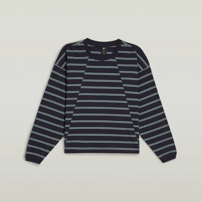 A-linjeformad randig överdimensionerad t-shirt A-linjeformad randig överdimensionerad t-shirt