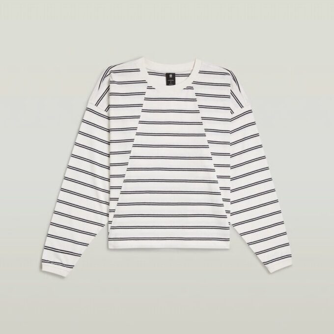 A-linjeformad randig överdimensionerad t-shirt A-linjeformad randig överdimensionerad t-shirt
