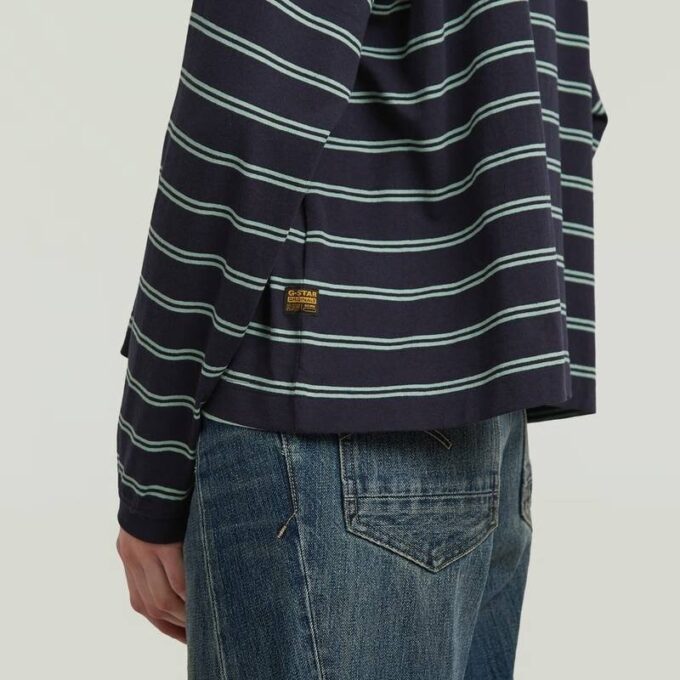 A-linjeformad randig överdimensionerad t-shirt A-linjeformad randig överdimensionerad t-shirt
