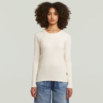 A-linjeformad smal ribbad t-shirt