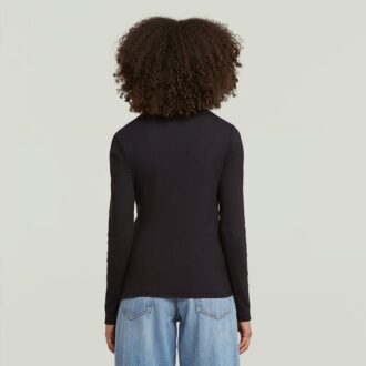A-linjeformad smal ribbad t-shirt